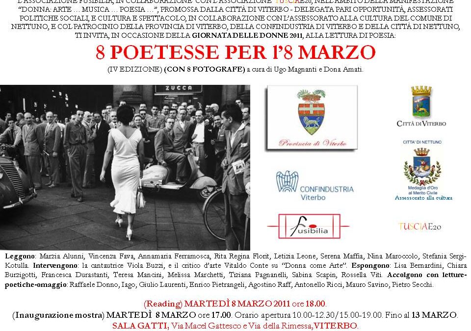 8 poetesse e 8 fotografe per l’8 marzo